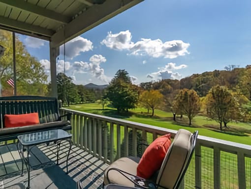 View from the porch of the Golfer's Mountain Paradise rental at Green Cove Properties